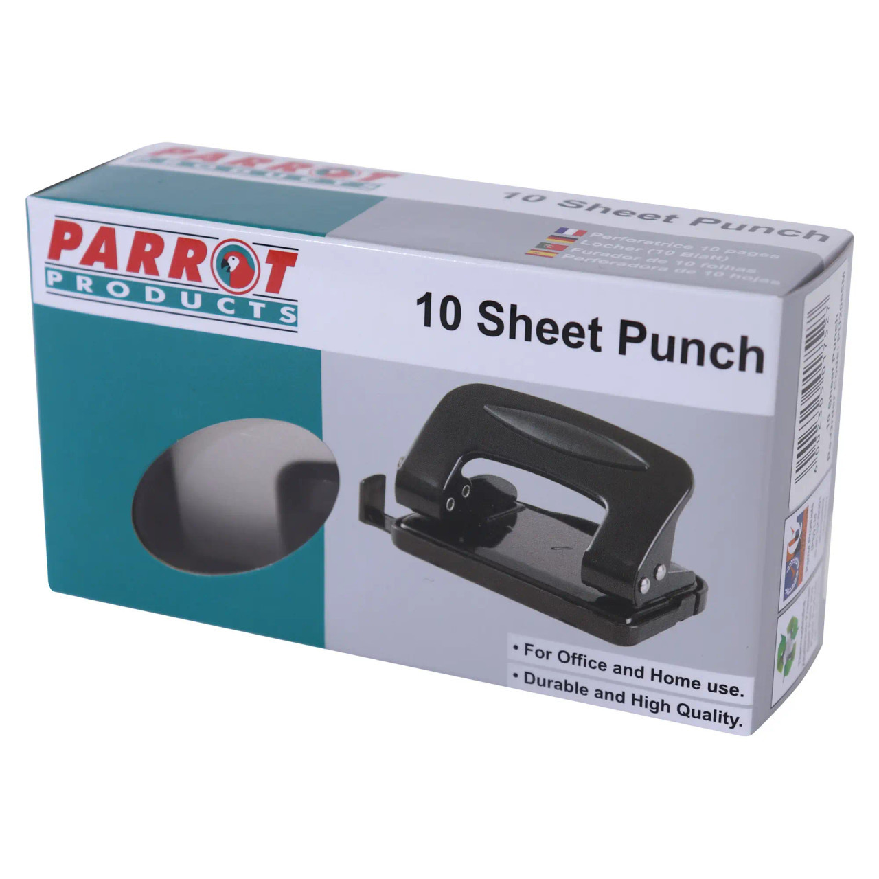 Steel Hole Punch, Black Metal Office and Home Use Hole Puncher for Punching up to 10 Sheets of Paper.