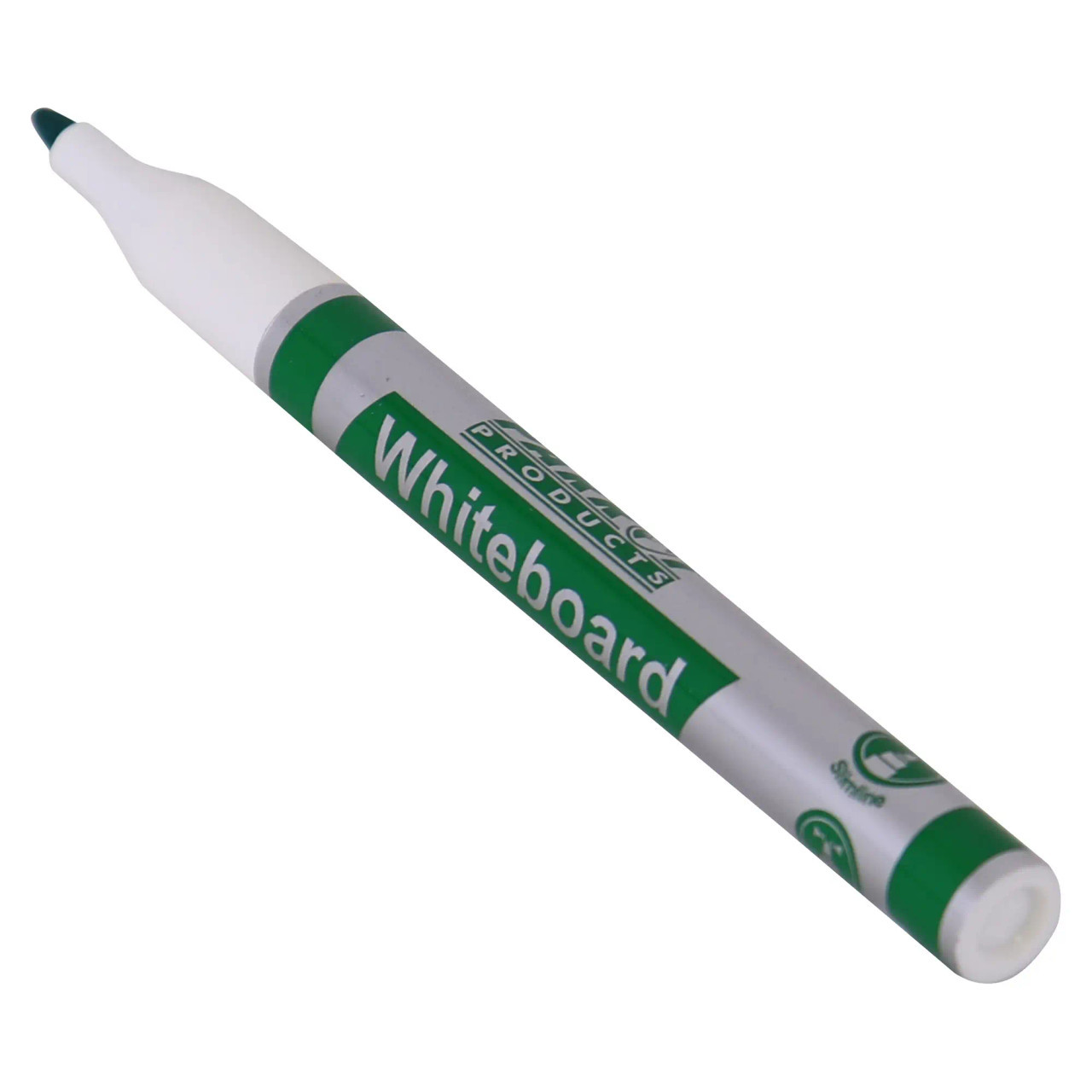 Whiteboard Markers, Set of 10 Green Slimline Tip Markers with Product Code PW2001G.