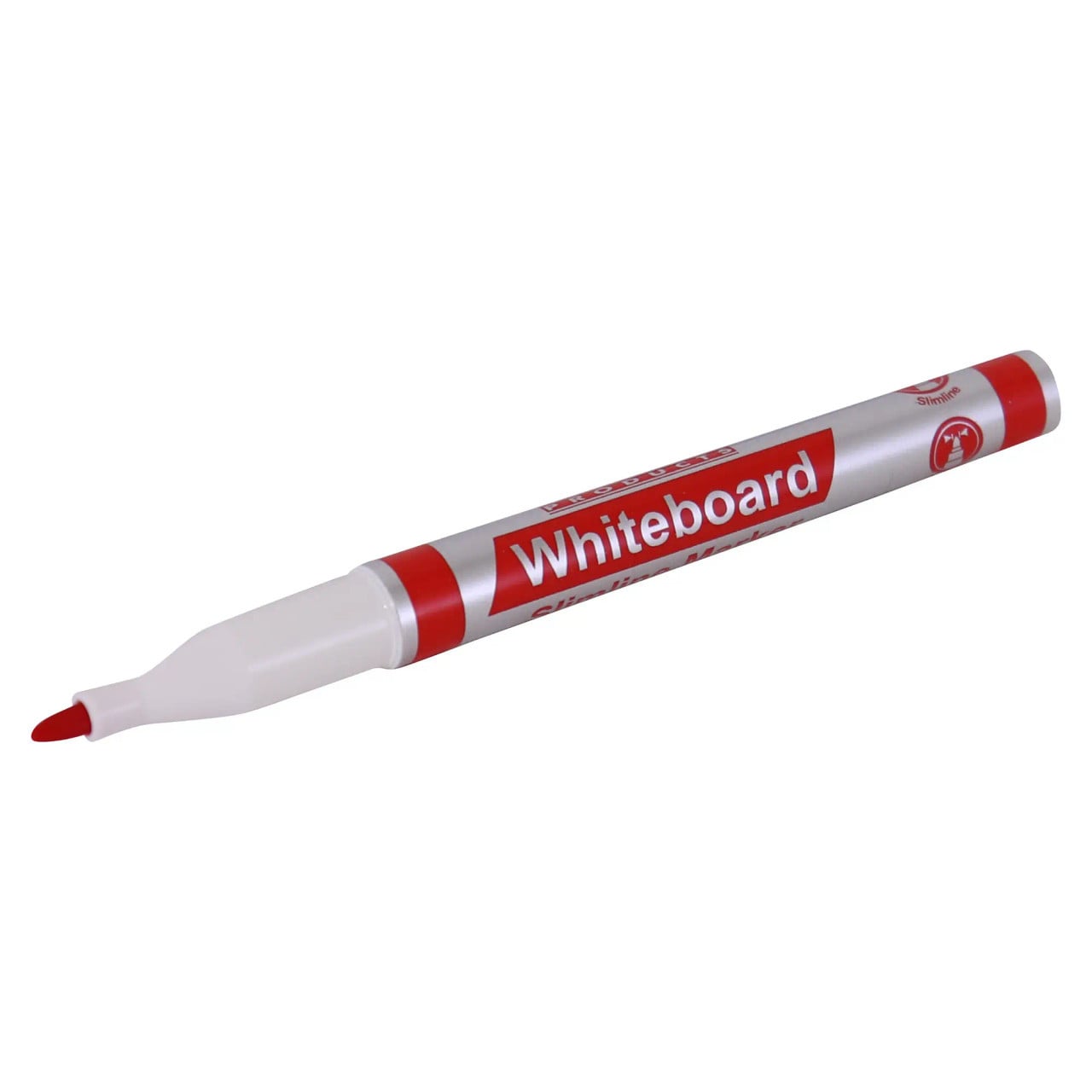 Whiteboard Markers, 10 Markers with Slimline Tip in Red Colour for Writing on Whiteboards