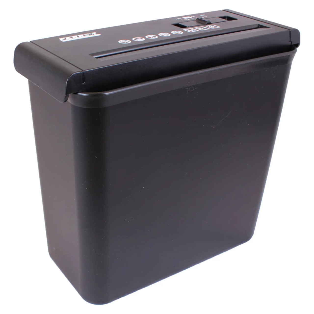Paper Shredder (5 Sheet - 6.8 mm - Strip Cut - Low Security) S100, Black Compact Paper Shredder with a Top Slot for Shredding Documents.