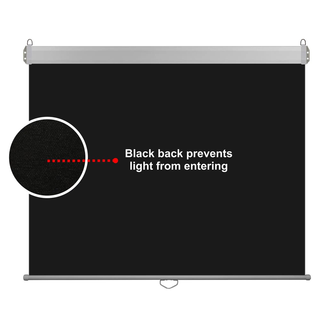 Projection Screen, 1270 x 1270 mm, Black Back Prevents Light from Entering for Enhanced Image Quality