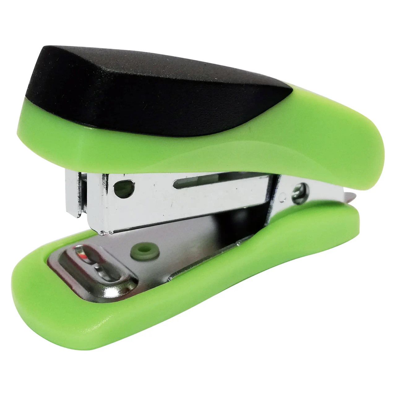 Stapler Plastic Mini Green with Staples, Compact Office Stapler in Green with Black Top, Holds 1000 Staples (26/6), Model ST3050G.