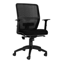 Sienna Medium-back Office Chair SAC-MB-SIN, ergonomic black office chair with mesh backrest, padded seat, adjustable armrests, and swivel base with caster wheels. Sienna Medium-back Office Chair SAC-MB-SIN, ergonomic black office chair with mesh backrest, padded seat, adjustable armrests, and swivel base with caster wheels.