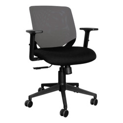 Coral Operators Office Chair SAC-OCH-COR, ergonomic black office chair with adjustable armrests and a mesh backrest. (Grey Mesh)