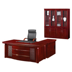Vantage Power Executive Office Desk FOF-EOD-B018, a classic wooden office desk with a matching cabinet, polished finish, and a black leather executive chair. Vantage Power Executive Office Desk FOF-EOD-B018, a classic wooden office desk with a matching cabinet, polished finish, and a black leather executive chair.
