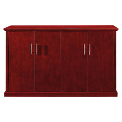 Heritage Bar Fridge Server Unit FOF-SVU-S009, wooden bar cabinet with a polished cherry finish and four doors with metallic handles.