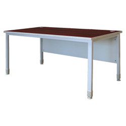 Desk Shell Square Tub Legs FOF-DSS-M306, modern office desk with a wooden top and square metal legs.