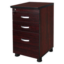 Desk Height Pedestal With Deep Filter And Central Locking FOF-DHP-M401, a wooden office pedestal with three drawers, silver handles, and a lock on the top drawer. Desk Height Pedestal With Deep Filter And Central Locking FOF-DHP-M401, a wooden office pedestal with three drawers, silver handles, and a lock on the top drawer.