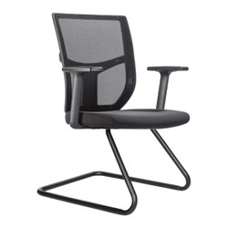 Mars Mesh Visitor Office Chair ISC-VCH-MAR, black mesh backrest, cushioned seat, and armrests with a modern sled base design.