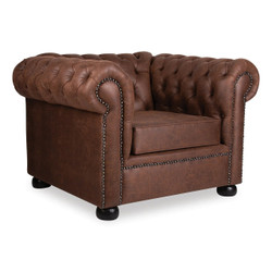 Victoria Sofa Chair FUR-SCH-VIC, classic brown leather armchair with deep tufted backrest and rolled arms with nailhead trim. Victoria Sofa Chair FUR-SCH-VIC, classic brown leather armchair with deep tufted backrest and rolled arms with nailhead trim.