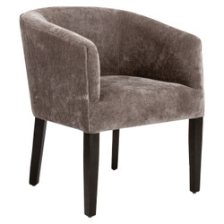 Vienna Tub Chair, FUR-TUB-VIE, stylish taupe velvet armchair with curved backrest and black wooden legs. Vienna Tub Chair, FUR-TUB-VIE, stylish taupe velvet armchair with curved backrest and black wooden legs.