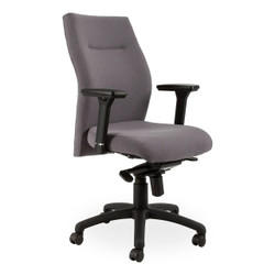 Cayman Medium-back Office Chair SAC-MB-CM, ergonomic office chair with gray fabric upholstery, adjustable armrests, and a sturdy black five-star wheeled base for comfort and mobility. Cayman Medium-back Office Chair SAC-MB-CM, ergonomic office chair with gray fabric upholstery, adjustable armrests, and a sturdy black five-star wheeled base for comfort and mobility.