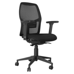 Venus Mesh Medium-back Office Chair, black ergonomic office chair with mesh backrest, adjustable armrests, cushioned seat, and five-wheel base for comfort and mobility. Venus Mesh Medium-back Office Chair, black ergonomic office chair with mesh backrest, adjustable armrests, cushioned seat, and five-wheel base for comfort and mobility.