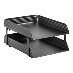 Fluted Steel Two-tier Letter Tray Fluted Steel Two-tier Letter Tray