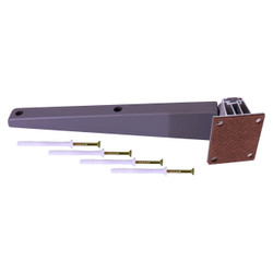 Grey Plastic Hinge and Aluminium Mounting AL0320, image showing the hinge with screws and mounting plate separated from the hinge.
