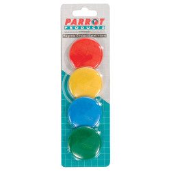 Magnets Circle (4 Per Card - Assorted - Size: 40mm) | Moulded Magnets | Office Stock