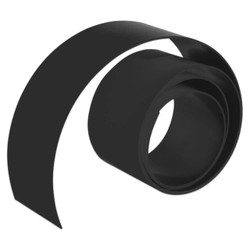 Magnetic Flexible Strip, 1000x10mm Black Magnetic Flexible Strip (BA1110B), close-up of black magnetic strip rolled up.