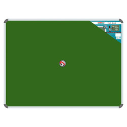 Magnetic Chalk Board, large green magnetic chalkboard measuring 1200x900mm with metal frame for office or classroom use.
