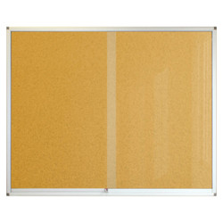 Pinning Display Case, 1500x1200mm Beige, model BD3860F, featuring a large cork-board surface with a silver metallic frame.