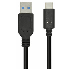 USB3.0 CM To AM 1 Meter Cable, black USB 3.0 extension cable with standard USB-A to USB-C connectors.