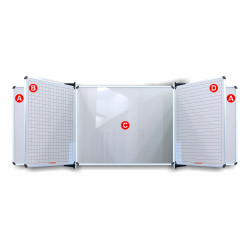 Educational Board Magnetic Whiteboard (1220*910 - Squares 1 Side - Swing Leaf - Option B) | Educational Boards | Office Stock Educational Board Magnetic Whiteboard (1220*910 - Squares 1 Side - Swing Leaf - Option B) | Educational Boards | Office Stock