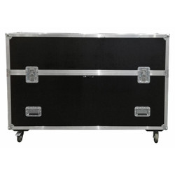 Flight Case with Castors for 65" Touch LED Screen FC0065, durable black and silver transport case with wheels for easy mobility and secure storage of large touch LED screens.