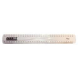 Parrot Flexible Ruler 30cm Clear, image showing a transparent flexible ruler with measurement markings in inches and centimeters. Parrot Flexible Ruler 30cm Clear, image showing a transparent flexible ruler with measurement markings in inches and centimeters.