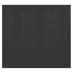 Metallic Black Hob Splashback, image of a sleek black glass splashback with a metallic finish measuring 598 x 650 x 6mm.
