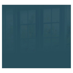 Ocean Blue Hob Splashback (598 X 650 X 6mm), product image showing a smooth, reflective surface of blue glass with a subtle textured pattern, designed for kitchen wall protection behind a hob.