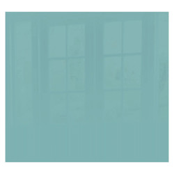 Pastel Turquoise Hob Splashback (598 X 650 X 6mm) SB6065PT, a smooth and glossy turquoise-colored glass splashback with a reflective surface, designed to be installed behind a hob in a kitchen for protection and aesthetic appeal.