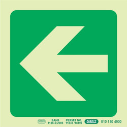 PHOTOLUMINESCENT 190MM SAFETY SIGN -E22-ARROW LEFT | Uncategorized | Office Stock