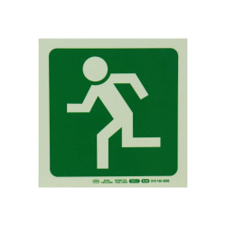 PHOTOLUMINESCENT 190MM SAFETY SIGN -E28-RUNNING MAN FACING LEFT | Uncategorized | Office Stock