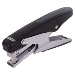 Plier Stapler 105*(24/6 26/6) Black - 20 Pages, close-up of the black and silver stapler showing its ergonomic design and staple capacity. Plier Stapler 105*(24/6 26/6) Black - 20 Pages, close-up of the black and silver stapler showing its ergonomic design and staple capacity.