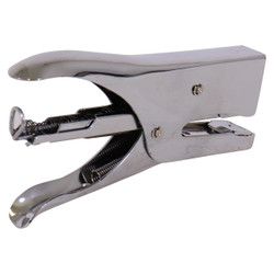 Silver Plier Stapler 210 by Brand 67, a Convenient Stapling Tool with Extra Long Throat Design, Contoured Grip and Permanent Clinch, Capable of Stapling up to 20 Pages, Loaded with 210 Staples in a Durable and High-Quality Silver Finish.