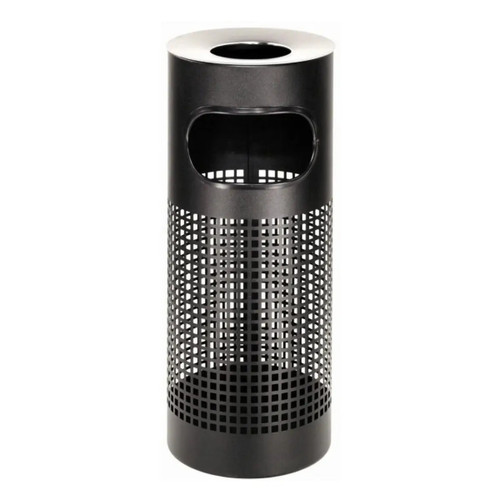 Stainless Steel Square Punch Standing Ashtray Litter Bin