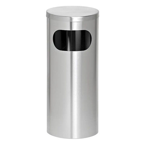 Stainless Steel Standing Ashtray Litter Bin Solid Closed Lid