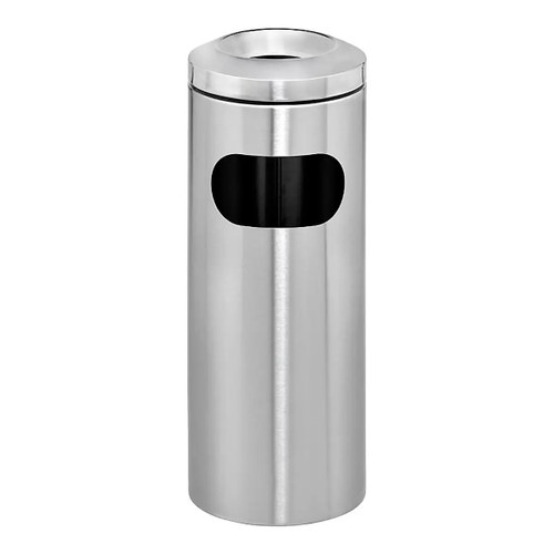 Coastal Innovation Stainless Steel Standing Ashtray Litter Bin with Cut Out