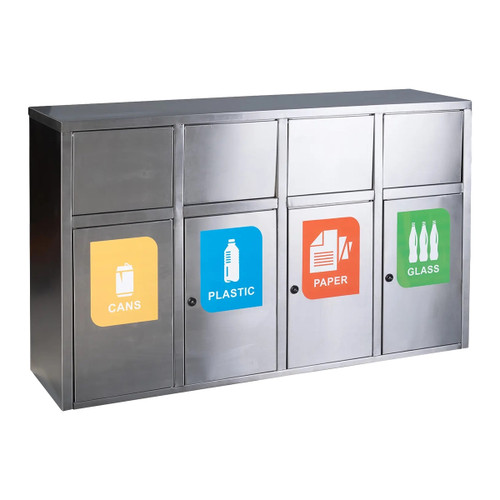 Four-division Stainless Steel Recycle Bin