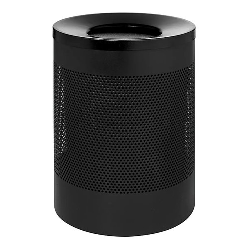 Wide Litter Bin Perforated with Black Funnel Top
