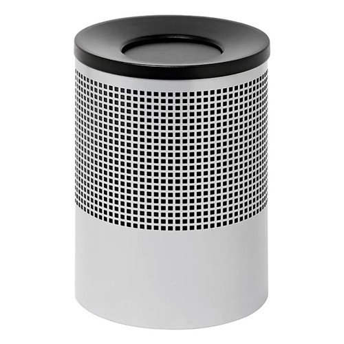 Wide Litter Bin with Black Funnel Top Square Punch
