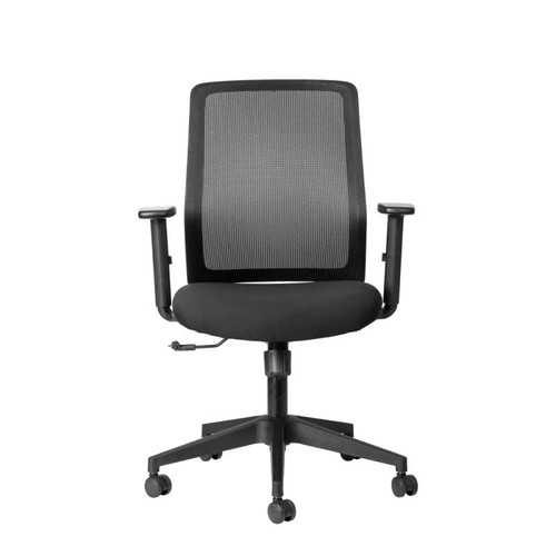 Lotus Task Office Chair 11/ZZ/LOT01, ergonomic black office chair with mesh backrest and adjustable armrests.