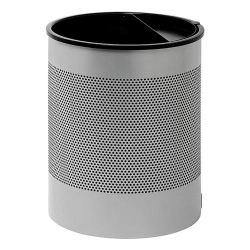 Wide Perforated Litter Bin with Single Ashtray Flip Top Wide Perforated Litter Bin with Single Ashtray Flip Top