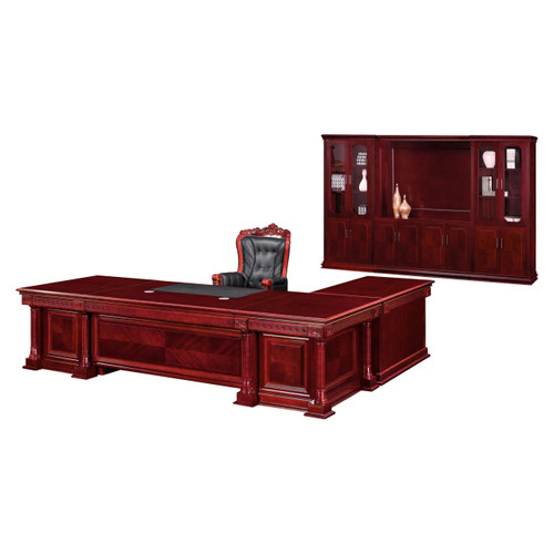 Empire Command Executive Office Desk - Mahogany Veneer
