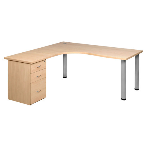 Pulse Office Workstation Desk with Three Drawer Desk High Pedestal