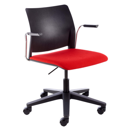Alfa Polymer Swivel-only Side Chair With Arms Upholstered (Front Side View) Alfa Polymer Swivel-only Side Chair With Arms Upholstered (Front Side View)