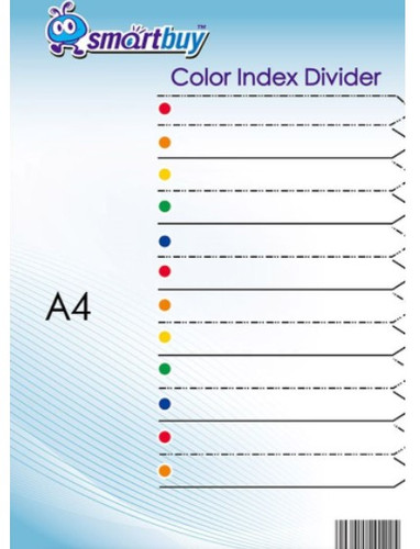 Polyprop Index Dividers - Colour - 1-12 Printed