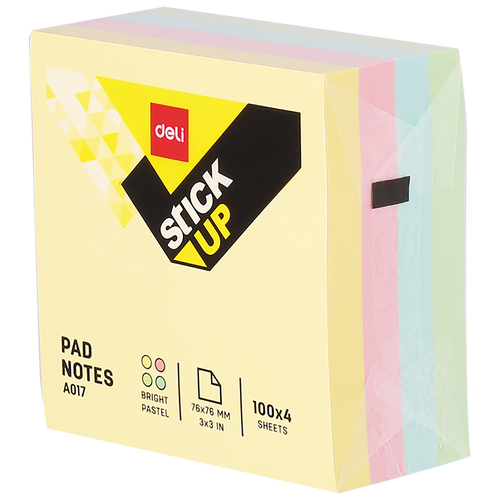 Sticky Notes 76 x 76 mm 100 Sheets Pink, Blue, Yellow, Green Pastel - EA01703