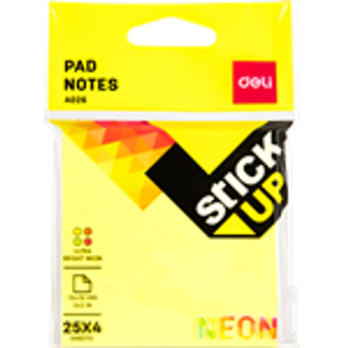 STICKY NOTES 76x76mm 25x4 SHEETS PINK,BLUE,YELLOW,GREEN NEON - EA02602
