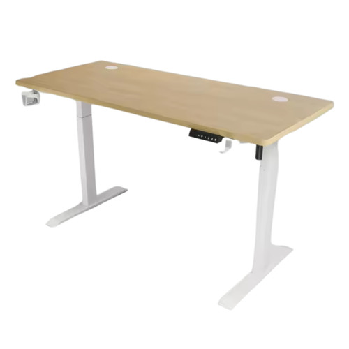 GameTech Height Adjustable Electronic Standing Desk (1200x600x720-1170) - Oak White GAM018