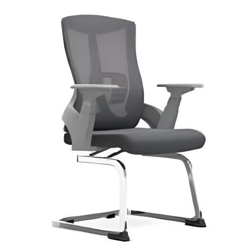 Grey mesh office chair with grey frame, C4013B by 67, featuring breathable mesh back and armrests, ideal for delivery office chair South Africa, showcasing a sleek and modern design with a sturdy metal base and comfortable seating.